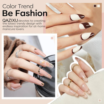 Lot de 6 vernis à ongles gel, couleur tendance thé au lait, gel UV LED pour nail art, facile à appliquer et à enlever, pour manucure à domicile ou en salon