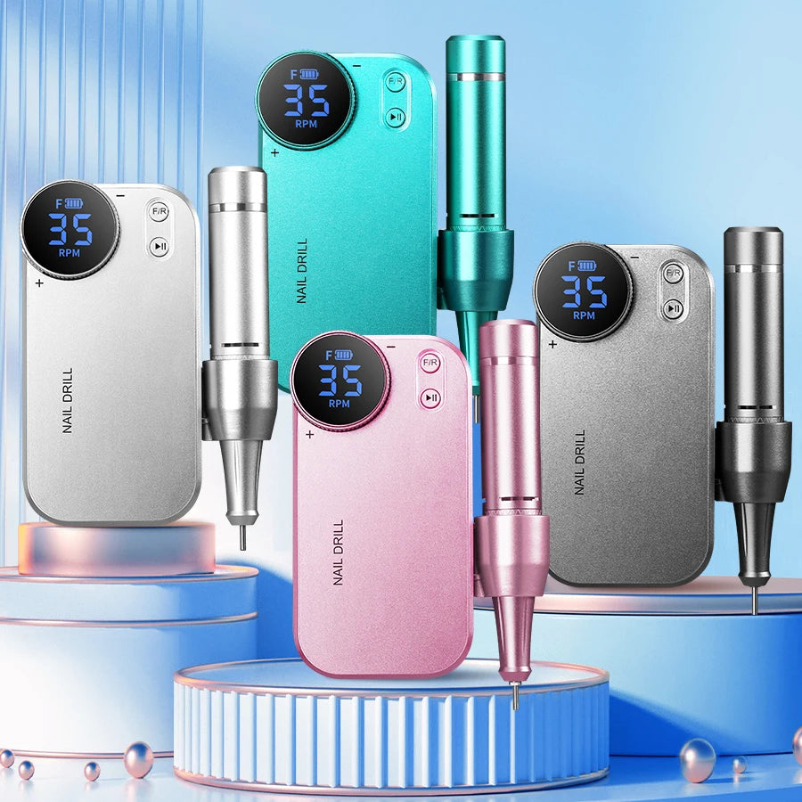 Duofu Professional Nail Drill  Portable Rechargeable Electric Nail File For Thick Acrylic Nails Salon Home Use