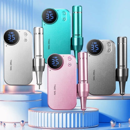 Duofu Professional Nail Drill  Portable Rechargeable Electric Nail File For Thick Acrylic Nails Salon Home Use