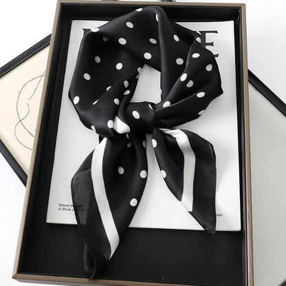 Lady Hair Dot Scarf Female Silk Square Scarves Head Wraps for Women Bandana Fashion Foulard Shawls Female Neckerchief Summer