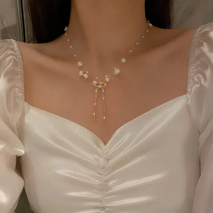 New Fashion Simple Silver Color Love Heart Pendant Necklace Charm Chain Collares Necklace for Women Party Jewelry Daily Wear