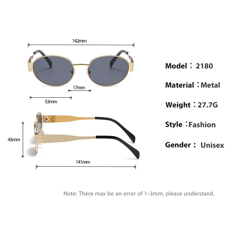 4PCS Oval Shaped Personality Metal Small Round Fashion Glasses Beach Accessories For Women Glasses Shades