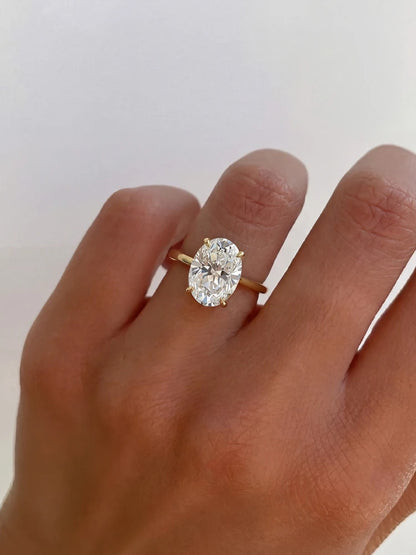 Bague en Argent Sterling 925, Zircon Ovale Scintillant 1-8 Carats, pour Femme, Fiançailles, Mariage, Bijou de Luxe de Haute Qualité