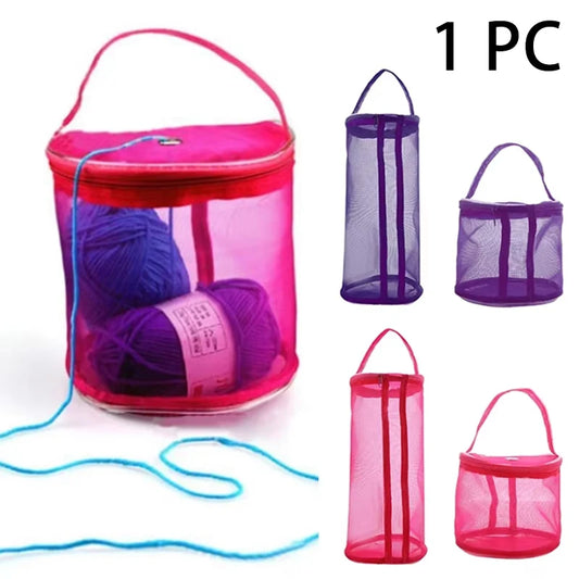 1 PC，Portable Yarn Storage Bag Hollow Mesh Knitting Wool Yarn Bags Crochet Yarn Handbag Organizer Weave Tools Sewing Accessories