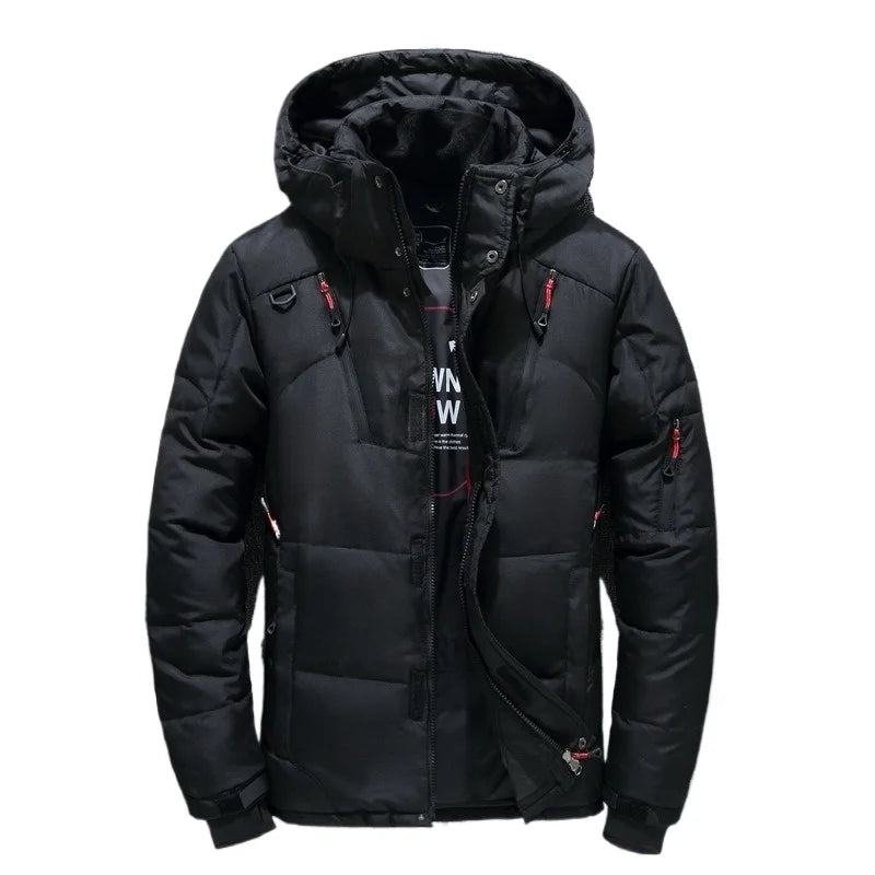 Men's Winter Outdoor Ski Suit Thick Warm Down Jacket Set Windproof Waterproof Mountaineering Coat Harajuku Casual Outerwear New