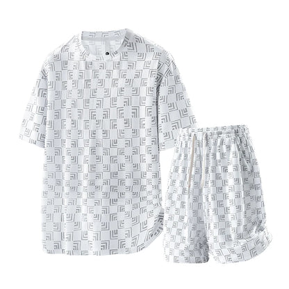 Plus Size 8xl Summer Men's Tracksuits Sets Fashion Casual Quick Dry T-Shirts Shorts Suits Male Oversize 7xl 6xl Sportswear