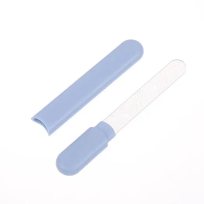 Portable Crystal Glass Nail File with Protective Case, Professional Nail Buffer for Natural & Acrylic Nails