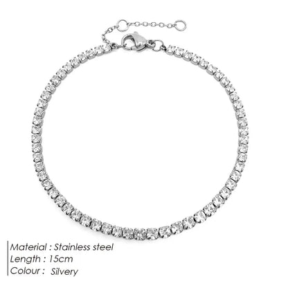 Bracelet de tennis rond en zircon avec strass à une seule rangée, bijou de main de niche, mode européenne et américaine