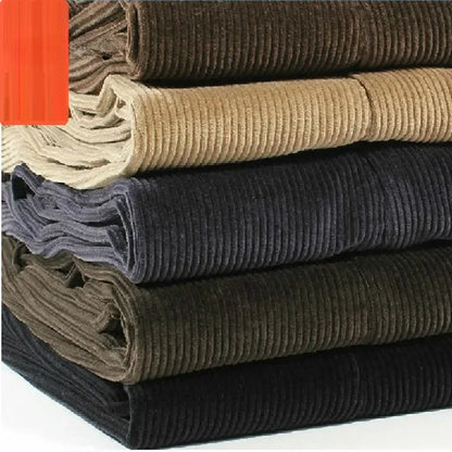 Corduroy Men Trousers Straight Thick Warm Autumn Winter Men Pants High Waist Mens Pants Plus Size 40 42 44 46