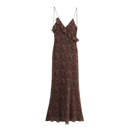 Robes rétro à pois et bretelles sans manches, style européen et américain, à la mode, simples et superposées, pour femmes