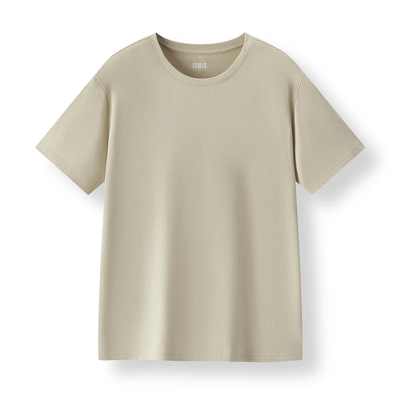 Semir Short Sleeve T-Shirt Men Pure Cotton Bottoming Shirt 2026 New Spring Solid Color Inner Layer Top Versatile White T-Shirt