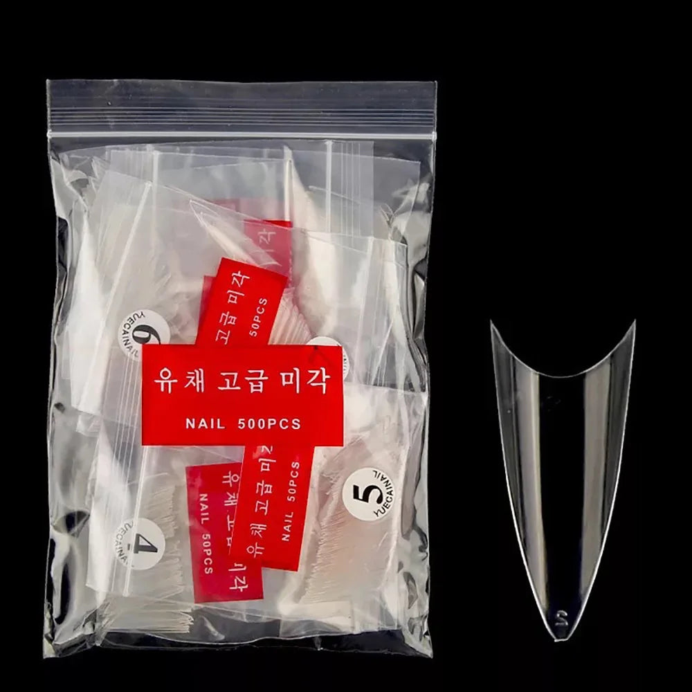 Clear Stiletto Nail Tips for Acrylic Nails Professional Soft Gel Nail Tips Medium Stiletto False Nails