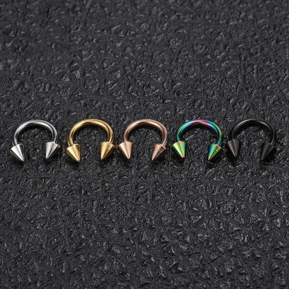 F136 Titane Piercing Pointe Conique Perle Ronde Zircon Hélice Anneaux de Nez Septum Cartilage Labret Boucle d'Oreille Bijoux de Corps Vente en Gros
