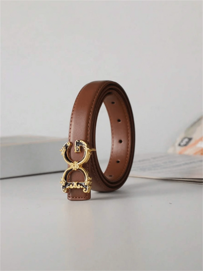"1 piece of women's alphabet-style leather belt, suitable for jeans, skirts, fashionable autumn, fall, and Christmas, a versatil