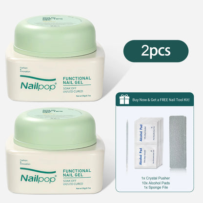 Nailpop Solid Nail Gel for Acrylic Nails Tips - Sculpting & Rhinestone Adhesive UV Gel Strong Adhesion Long-Lasting 20g