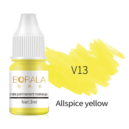 Borala 26 Colors Permanent Makeup Pigment Lip Tattoo Inks Vegan Eyebrows Microblading Pigments 3ml Body Art Ink for PMU Artists
