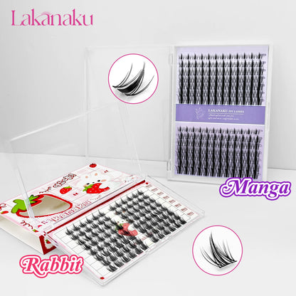 LAKANAKU Manhua Cluster Lashes Comic DIY Lashes Fairy Lashes Natural Set Eyelashes Premade Fan Individual Eyelash Extensions