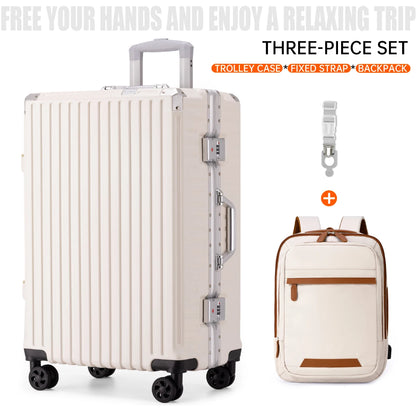 Bagage à roulettes 20 24 26 28" Valise à cadre en aluminium Valise de voyage USB avec roues Serrure à combinaison Bagage cabine