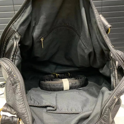 Sac Rétro en Cuir Souple, Sac Messager à Bandoulière, Grand Cabas, Sac de Moto Y2K