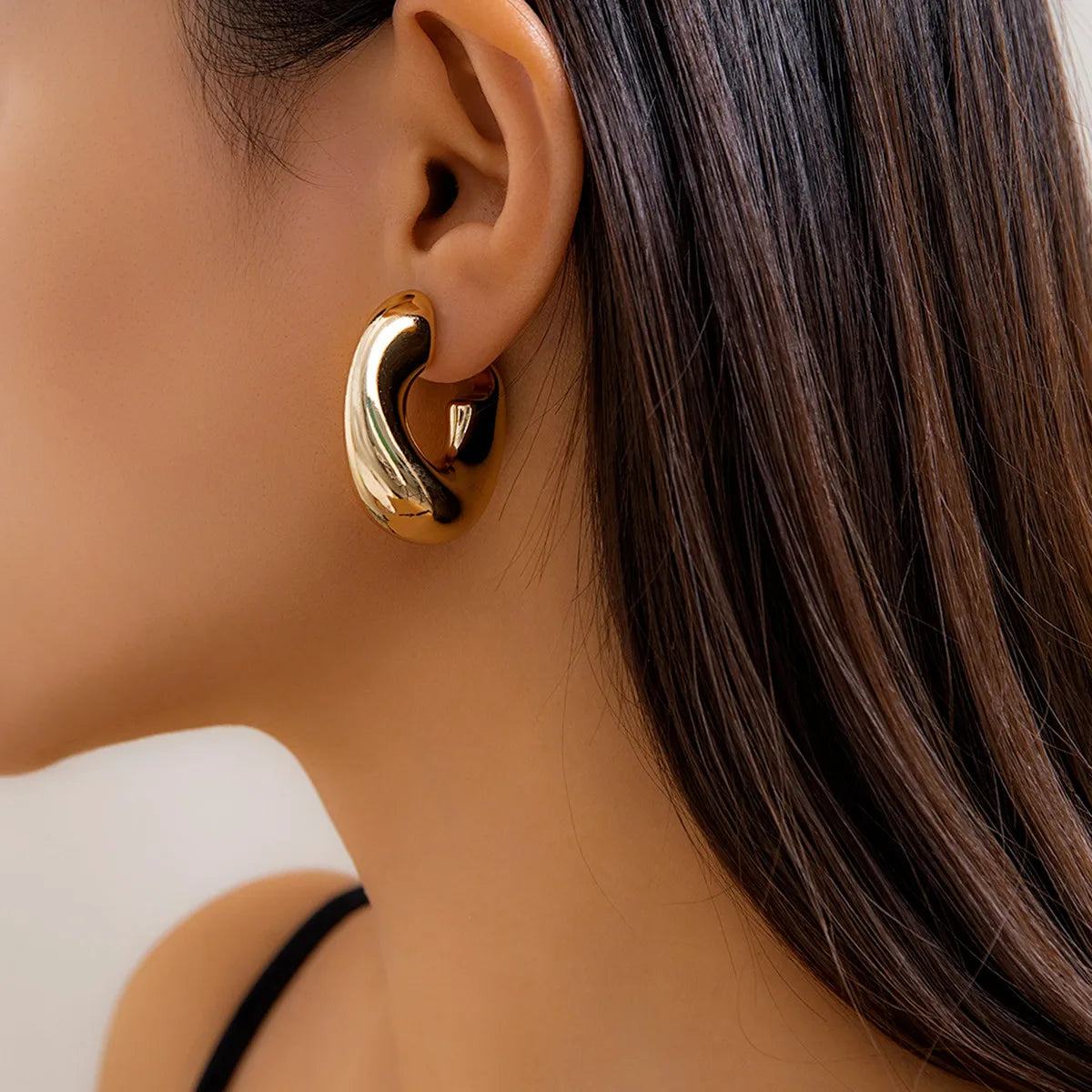 IngeSight.Z Vintage Metal Thick C-shaped Hoop Earrings for Women  Punk Gold Color Hip Hop Earrings Party Jewelry Gift