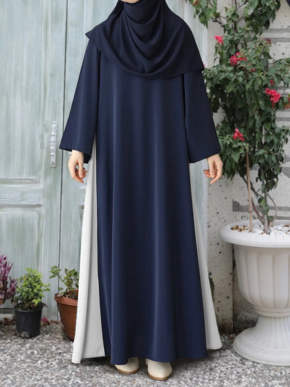 Muslim Women Modest Long Dress Patchwork Drawstring Arab Robe Vestidos Jalabiya Dubai Saudi Abayas Morocco Eid Ramadan Dresses