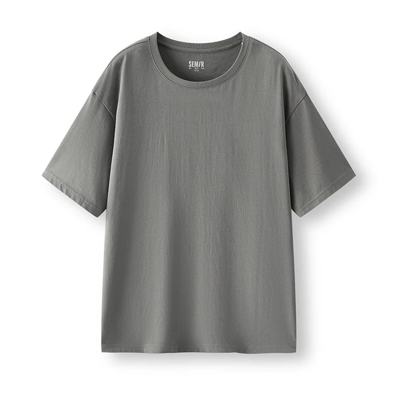 Semir Short Sleeve T-Shirt Men Pure Cotton Bottoming Shirt 2026 New Spring Solid Color Inner Layer Top Versatile White T-Shirt
