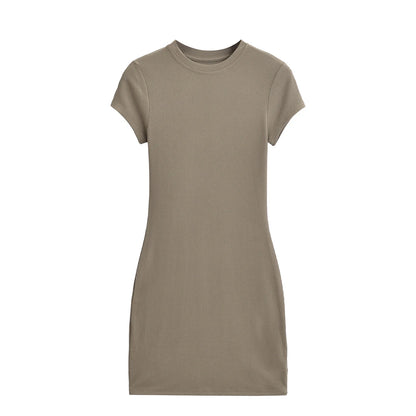 Mini Dresses Short Sleeve Crewneck Sexy Summer Bodycon Dress for Women Pullover Sleeveless Vestidos
