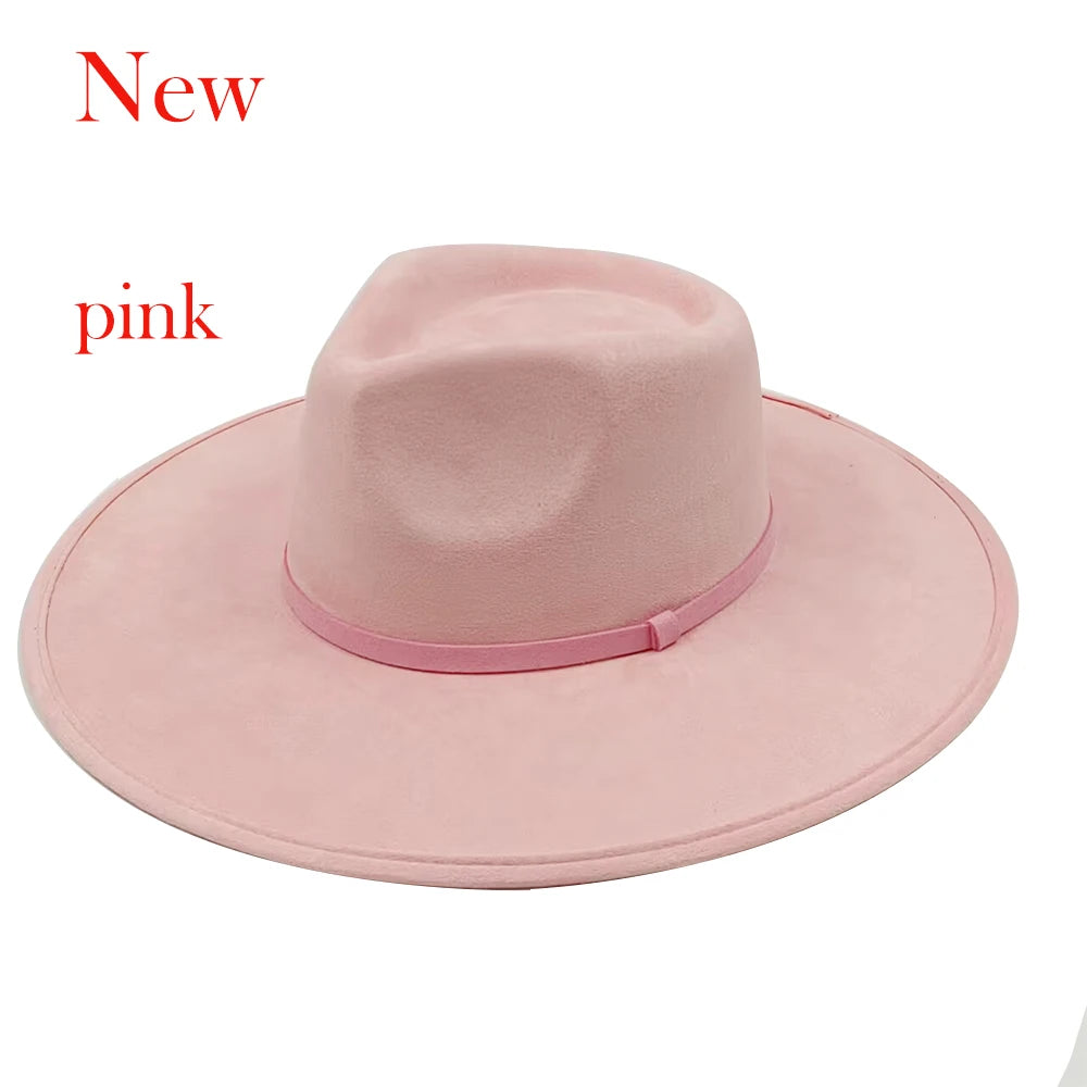Suede Fedora Painting Felt Hats for Men and Women, Hand Sewn Fedora Adjustable Fall Winter Fashion Party Hats and Gifts