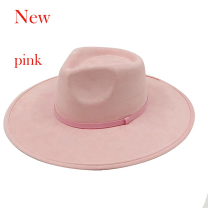Suede Fedora Painting Felt Hats for Men and Women, Hand Sewn Fedora Adjustable Fall Winter Fashion Party Hats and Gifts
