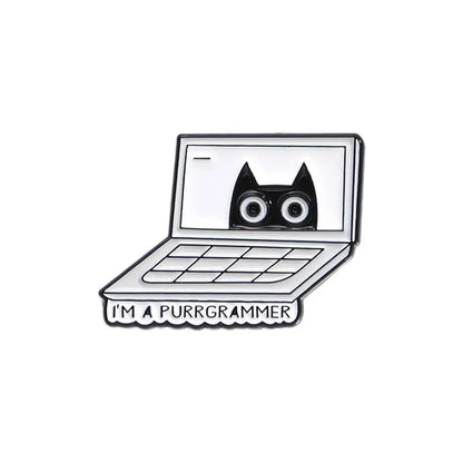 Cute Black White Cats Enamel Pins Certified Cat Lady Cartoon Kitty Claw Animal Brooch Lapel Badge Fashion Friends Jewelry Gifts