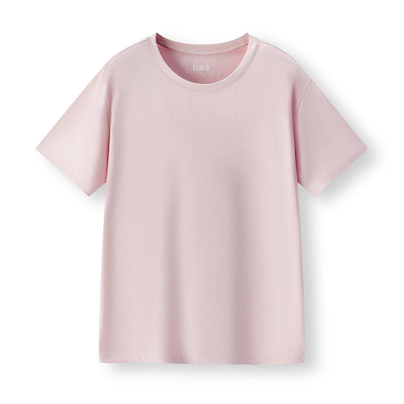 Semir Short Sleeve T-Shirt Men Pure Cotton Bottoming Shirt 2026 New Spring Solid Color Inner Layer Top Versatile White T-Shirt