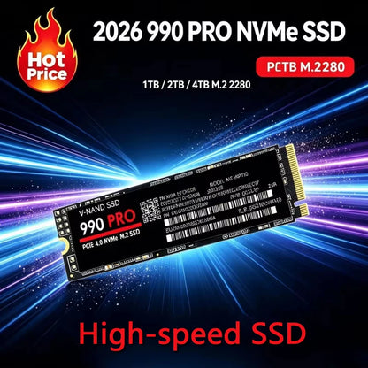 New M.2 990 PRO NVMe SSD PCIe Gen4 High Performance Internal Drive 2TB 4TB Storage Upgrade For Desktop Laptop