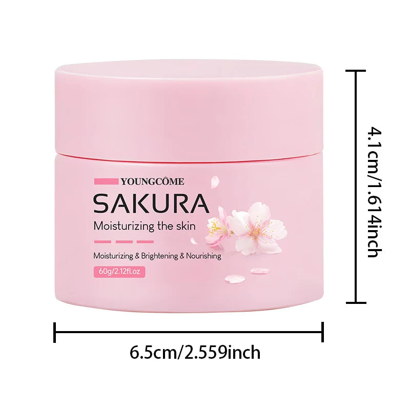 Crème Sakura Essence, Hydratant Visage Fleurs de Cerisier pour Peaux Sèches et Rugueuses, Anti-Âge, Lifting du Visage, Nourrissant, Réparateur au Collagène