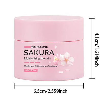 Crème Sakura Essence, Hydratant Visage Fleurs de Cerisier pour Peaux Sèches et Rugueuses, Anti-Âge, Lifting du Visage, Nourrissant, Réparateur au Collagène