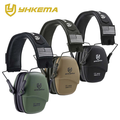 YHKEMA Tactical headset ear protection shooting headphones for hunting Hearing earmuff Noise reduction 25db earmuffs Silicone