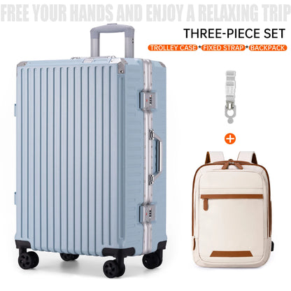 Bagage à roulettes 20 24 26 28" Valise à cadre en aluminium Valise de voyage USB avec roues Serrure à combinaison Bagage cabine