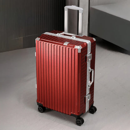 Bagage à roulettes 20 24 26 28" Valise à cadre en aluminium Valise de voyage USB avec roues Serrure à combinaison Bagage cabine