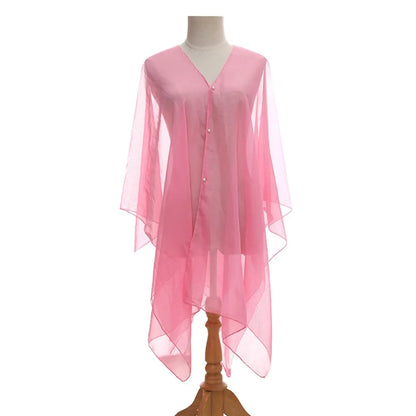 New Solid color Shawl Scarf Luxury Sun-Resistant Beach Cover Up Smooth Spring Poncho Women