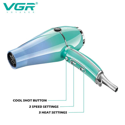 VGRV-452 sèche-cheveux professionnel 2000-2400W super puissant pour dortoir et maison, soin capillaire aux ions négatifs, coiffure et séchage rapide