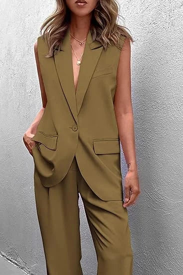 Customized Women's 2 Piece Outfits Sleeveless Suit Vest Womenzara woman 2025 new collection ropa mujer traf