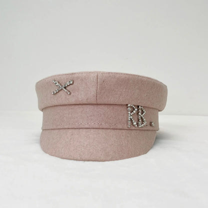 Winter Ladies Luxury Design Brand Octagonal Cap Letter Military Cap Pink Khaki Newsboy Hat Fall Baker Boy Cap Designer Cap