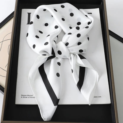 Lady Hair Dot Scarf Female Silk Square Scarves Head Wraps for Women Bandana Fashion Foulard Shawls Female Neckerchief Summer