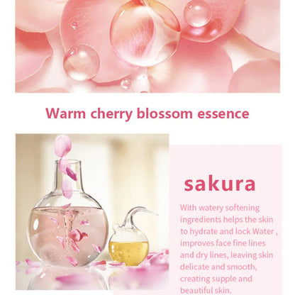 Crème Sakura Essence, Hydratant Visage Fleurs de Cerisier pour Peaux Sèches et Rugueuses, Anti-Âge, Lifting du Visage, Nourrissant, Réparateur au Collagène