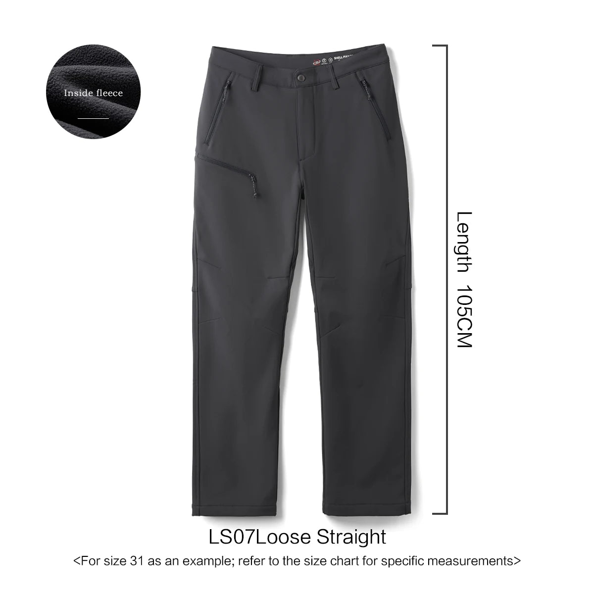 SIMWOOD 2026 Autumn New Loose Straight Soft Shell 300gsm Warm Fleece Lined Pants Casual Plus Size Outdoor Trousers