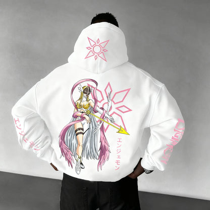 Nouveau Sweat à Capuche Oversize Homme Femme Digimon Anime Streetwear Décontracté Pull Sweat-shirt Veste à Capuche Automne Hiver Vêtements Y2k Hauts