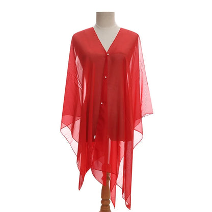 New Solid color Shawl Scarf Luxury Sun-Resistant Beach Cover Up Smooth Spring Poncho Women