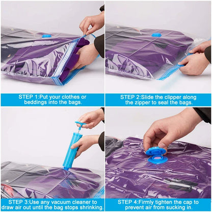 Vacuum Storage Organizer Bags, Travel Suitcases Essentials, Wardrobe Clothes Compression Packaging Sealing Bag Camping Equipment