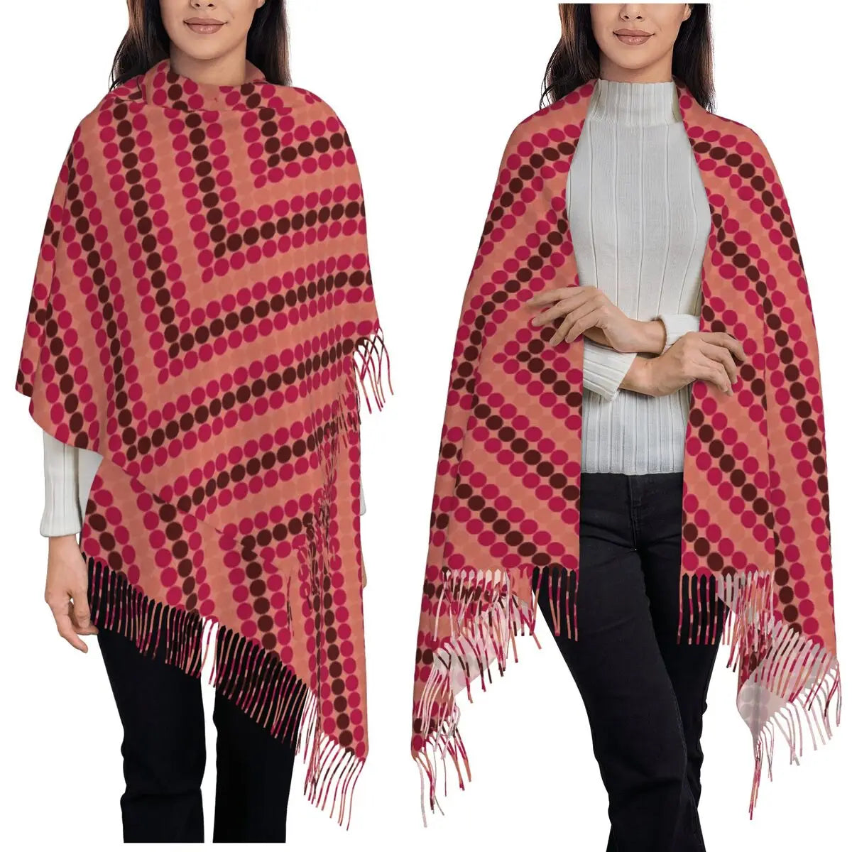 Sou Hiyori Japan Anime Shin Tsukimi YTTD Scarf Tassel Scarves Women Soft Warm Shawls and Wraps Long Fall Winter Shawl Wrap