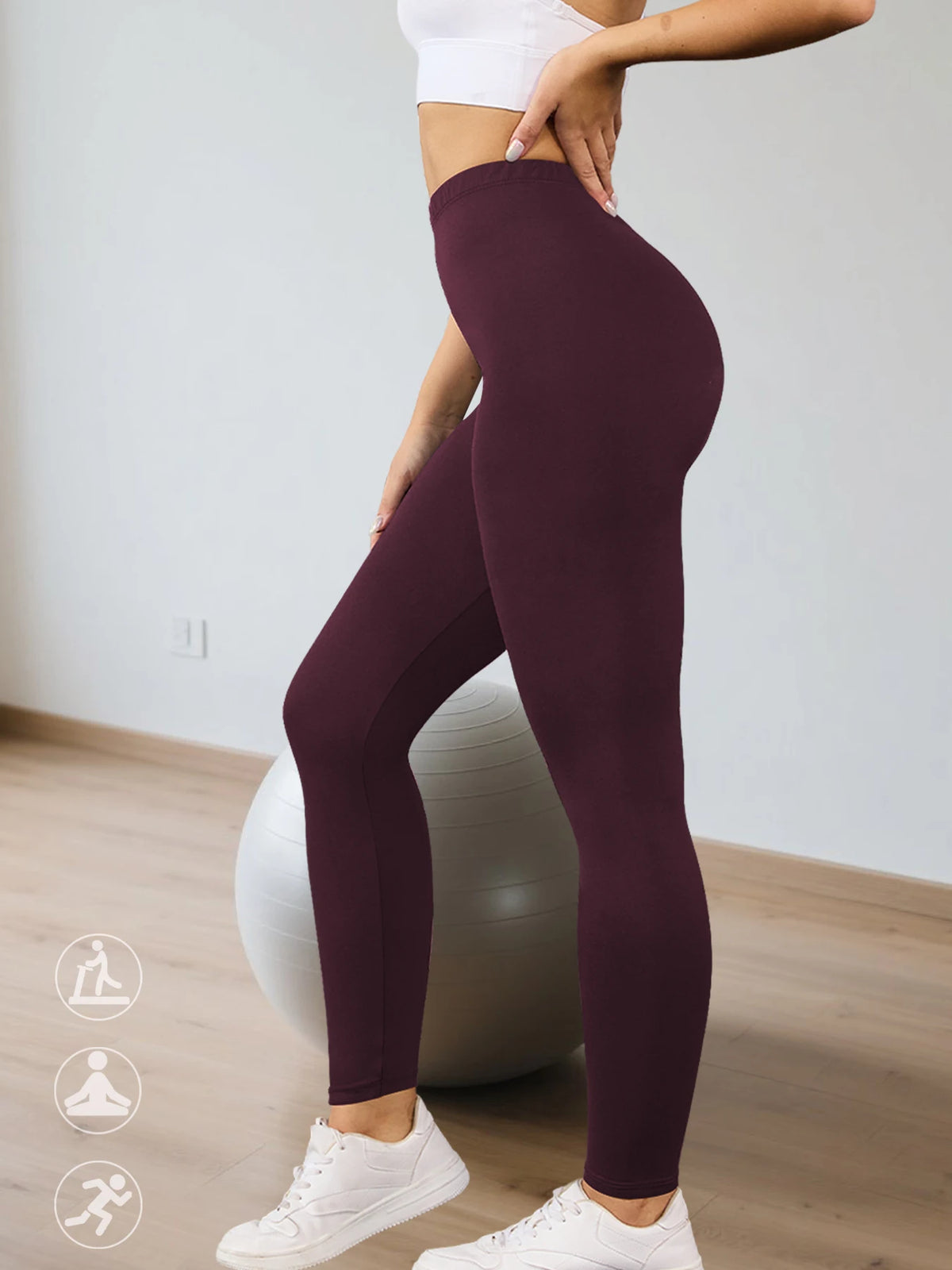 Low Rise Super Soft Leggings for Women - High Elasticity Stretchy Tights for Yoga Running Workout Casual Wear