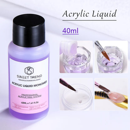 40ml Acrylic Liquid For Acrylic Powder Dust Nails Monomer Crystal Nail Tips Carving and Extension Manicure Decoration Tools
